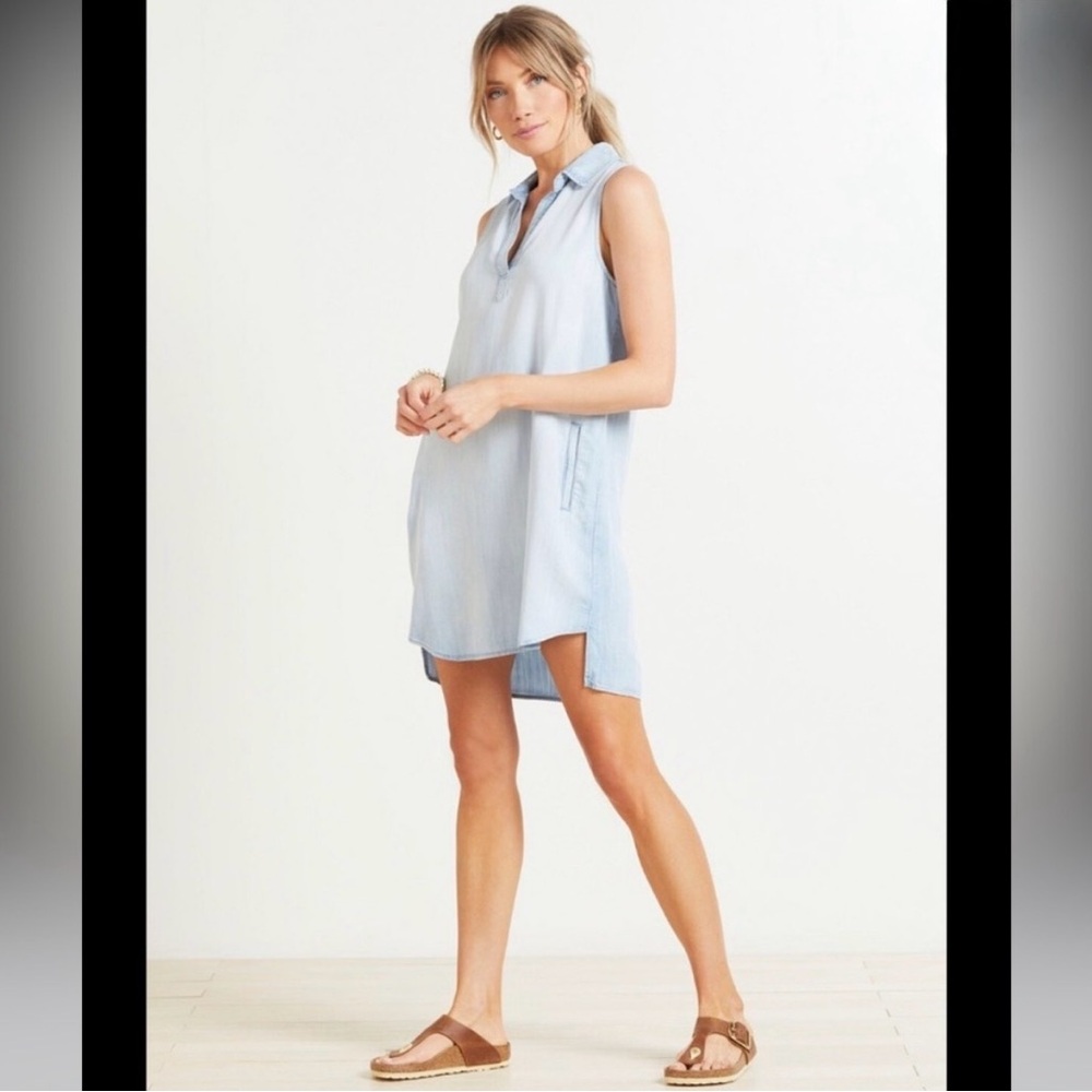 Cloth & Stone Light Blue Sleeveless Mini Dress